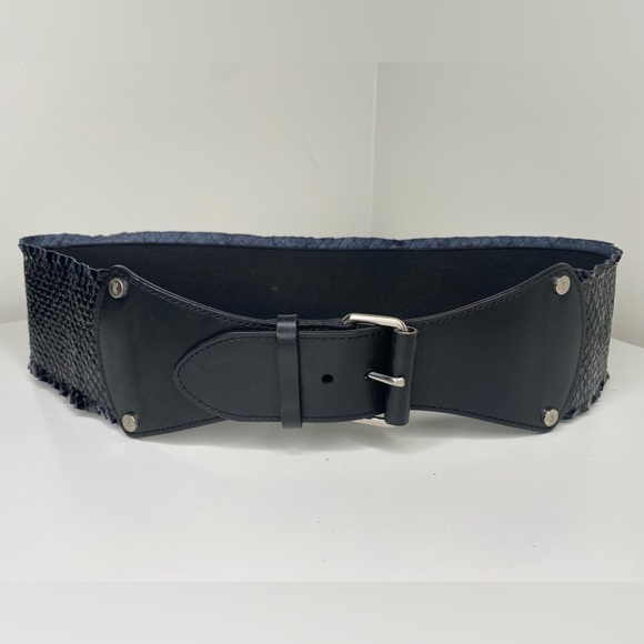 Diane von Furstenberg Black Snake Skin Belt - Picture 2 of 6